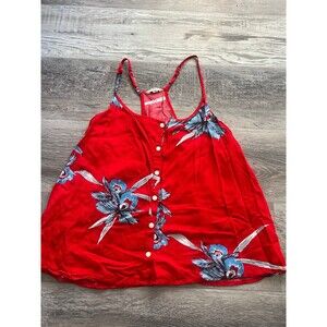 Vans Off the wall Floral Tank Top Womens M Red and Floral adjustable straps new